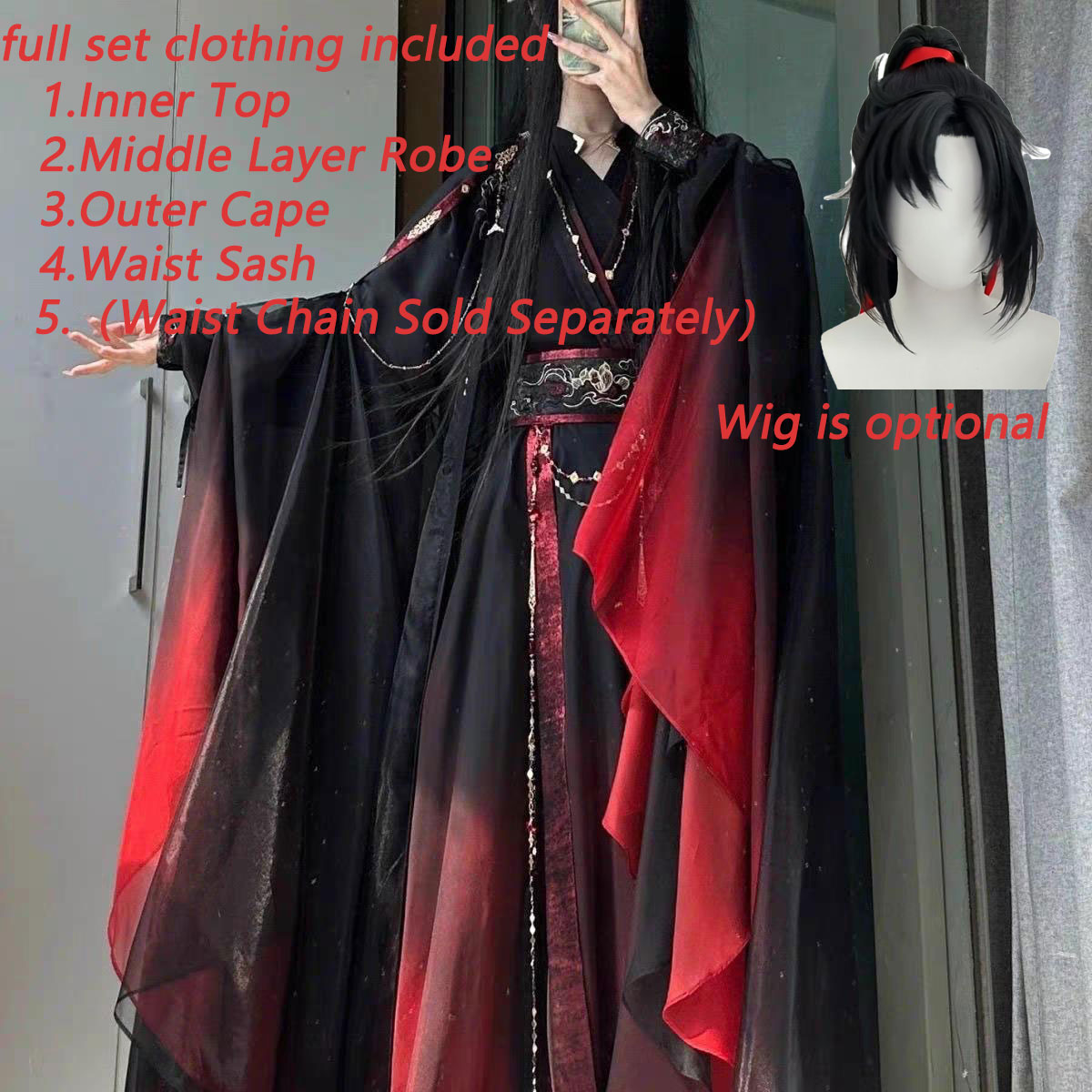 Unisex Ancient Chinese Xianxia - Anime Cosplay Red recension och pris
