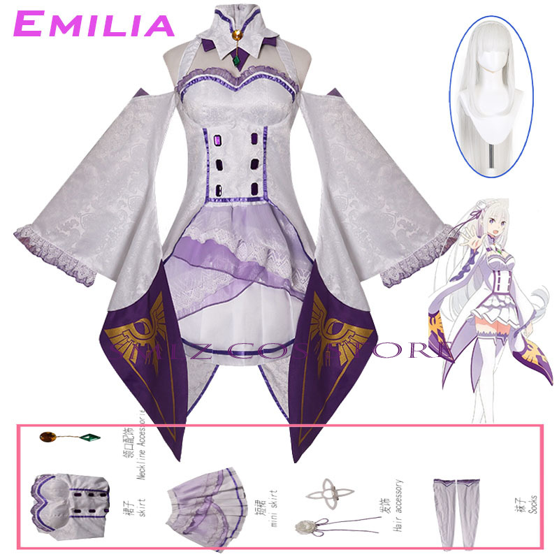 Emilia Cosplay Anime Re Zero K - Anime Cosplay Dress For Women recension och pris