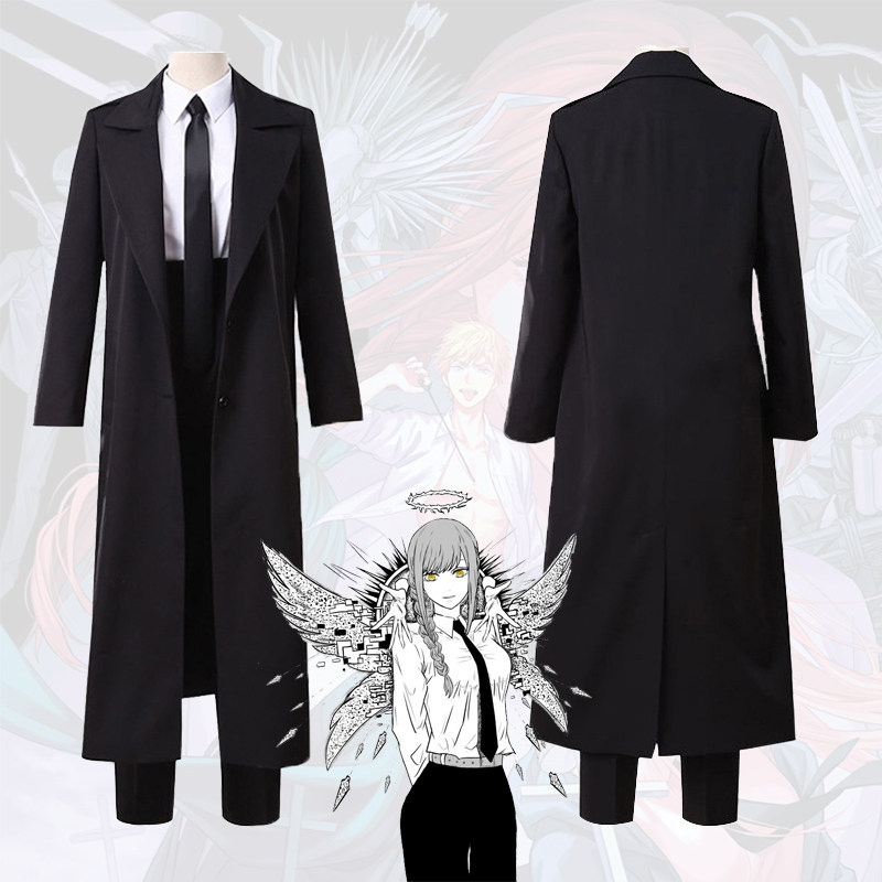 Makima Long Black Windbreaker  - Anime Cosplay Makima recension och pris